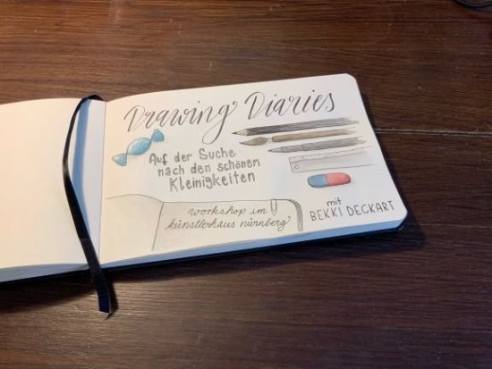 Eintrag im Tagebuch: Drawing Diaries mit weiteren Infos zum Workshop und Zeichnungen