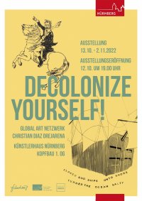 Plakat zur Ausstellung DECOLONIZE YOURSELF! im Filmhaus