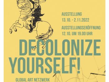 Plakat zur Ausstellung DECOLONIZE YOURSELF! im Filmhaus