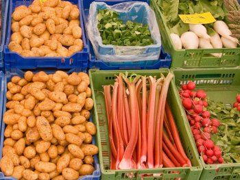 Verschiedene Arten von Gemüse am Wochenmarkt