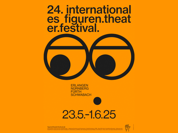24. Internationales figuren.theater.festival - figuren.theater.festival Festivalplakat des 24. internationalen Figurentheaterfestivals in Erlangen, Nürnberg, Fürth, Schwabach vom 23. Mai bis 1. Juni 2025.
