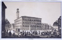 Ansicht des Fürther Rathaus im Jahr 1851