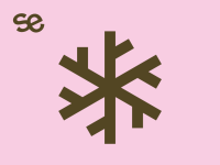 braune Schneeflocke auf rosa Hintergrund