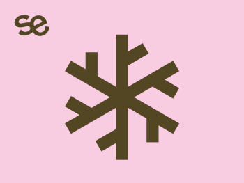 braune Schneeflocke auf rosa Hintergrund