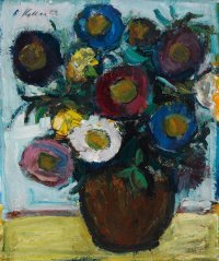 Gemäle mit einem Blumenstrauß von Oskar Koller