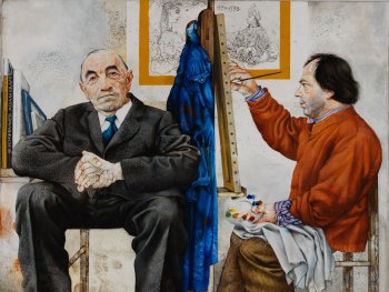 Foto: Annette Kradisch
Michael Mathias Prechtl, Dr. Schwemmer wird gemalt (oder. Bildnis Wilhelm Schwemmer), 1972/73