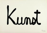 Das Wort "Kunst" auf ein weißes Blatt Papier geschrieben