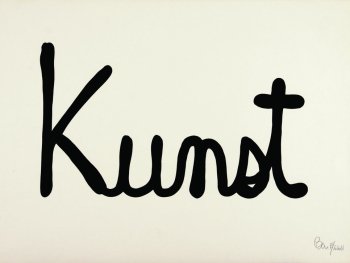 Copyright: Ben Vautier Kunst, 1971 Siebdruck, E. A., 50 x 70 cm Das Wort "Kunst" auf ein weißes Blatt Papier geschrieben