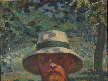 Foto: Erich Malter
Auf einem Ölgemälde ist das Selbstbildnis des Malers zu sehen.