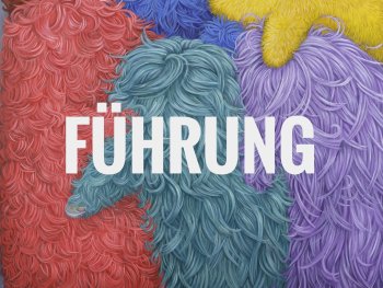 Mehrere bunte, wuschelige Figuren mit dem Schriftzug 'FÜHRUNG' in weißer Großschrift darüber.