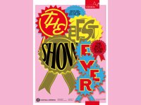 Buntes Plakat mit Schriftzug "The Best Show Ever" bunt illustriert