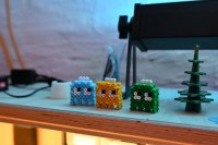 3 Ghosts aus Pac-Man gebaut aus Bügelperlen