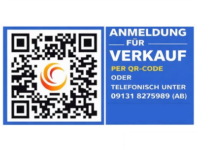Das Bild zeigt den QR-Code. Zur Anmeldung als Verkäufer*In einfach den Code scannen oder telefonisch unter 09131 8275989 auf den Anrufbeantworter sprechen.