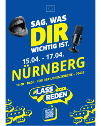 Flyer für die Veranstaltung #LassReden.