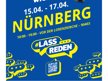Copyright: Europäische Kommission Vertretung in Deutschland 2026 Flyer für die Veranstaltung #LassReden.