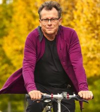 Jo Seuß auf dem Fahrrad