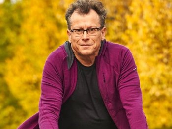 Jo Seuß auf dem Fahrrad