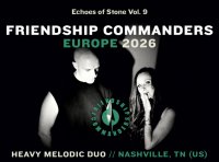 Plakat für das Friendship Commanders Europe 2026 Festival mit zwei Musikern eines Heavy Melodic Duos aus Nashville.