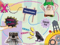 Collage mit einem Straßenschild 