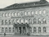 Außenansicht Verlagshaus Nürnberger Nachrichten, Verlag Nürnberger Presse im Jahr 1948, Marienplatz 5 (heute Marienstraße 11)