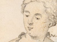 Schreibmeisterblatt eines unbekannten Künstlers: Venus pudica mit Text aus Ovids Ars amatoria