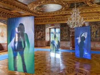 Fotobanner im Prunksaaal von Schloss Ratibor