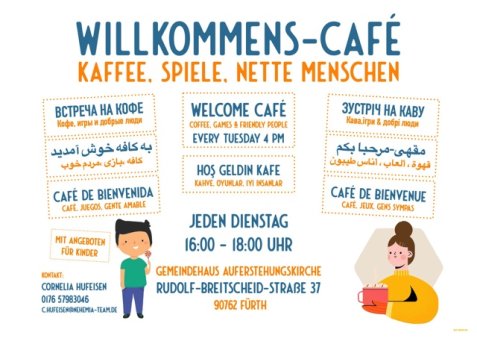 Einladungsflyer Willkommenscafé