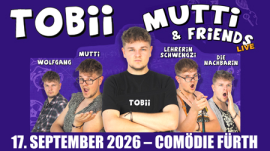 Tobi in vier verschiedenen Rollen und Kostümen, mit und ohne Brille und verschiedener Mimik