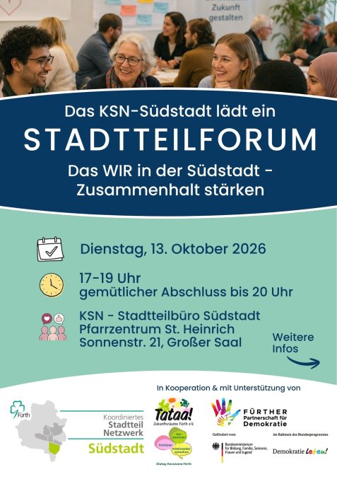 Menschen bei einem Stadtteilforum