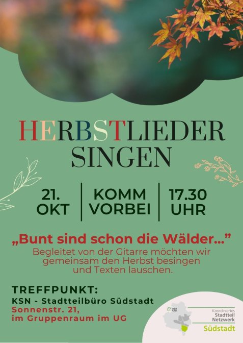 Herbstliedersingen im Stadtteilbüro Südstadt