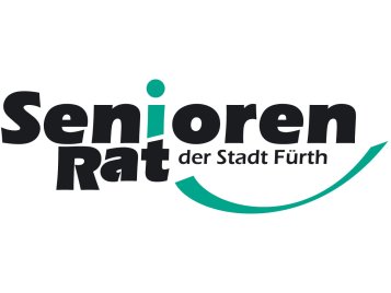 Logo des Seniorenrats der Stadt Fürth in Schwarz und Grün mit geschwungener Linie.