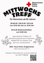 Überschrift Mittwochstreff mit den Terminen und der Uhrzeit